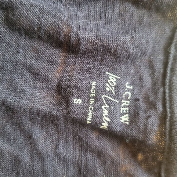 J. Crew Navy & White Striped Linen T-Shirt S - Picture 4 of 5